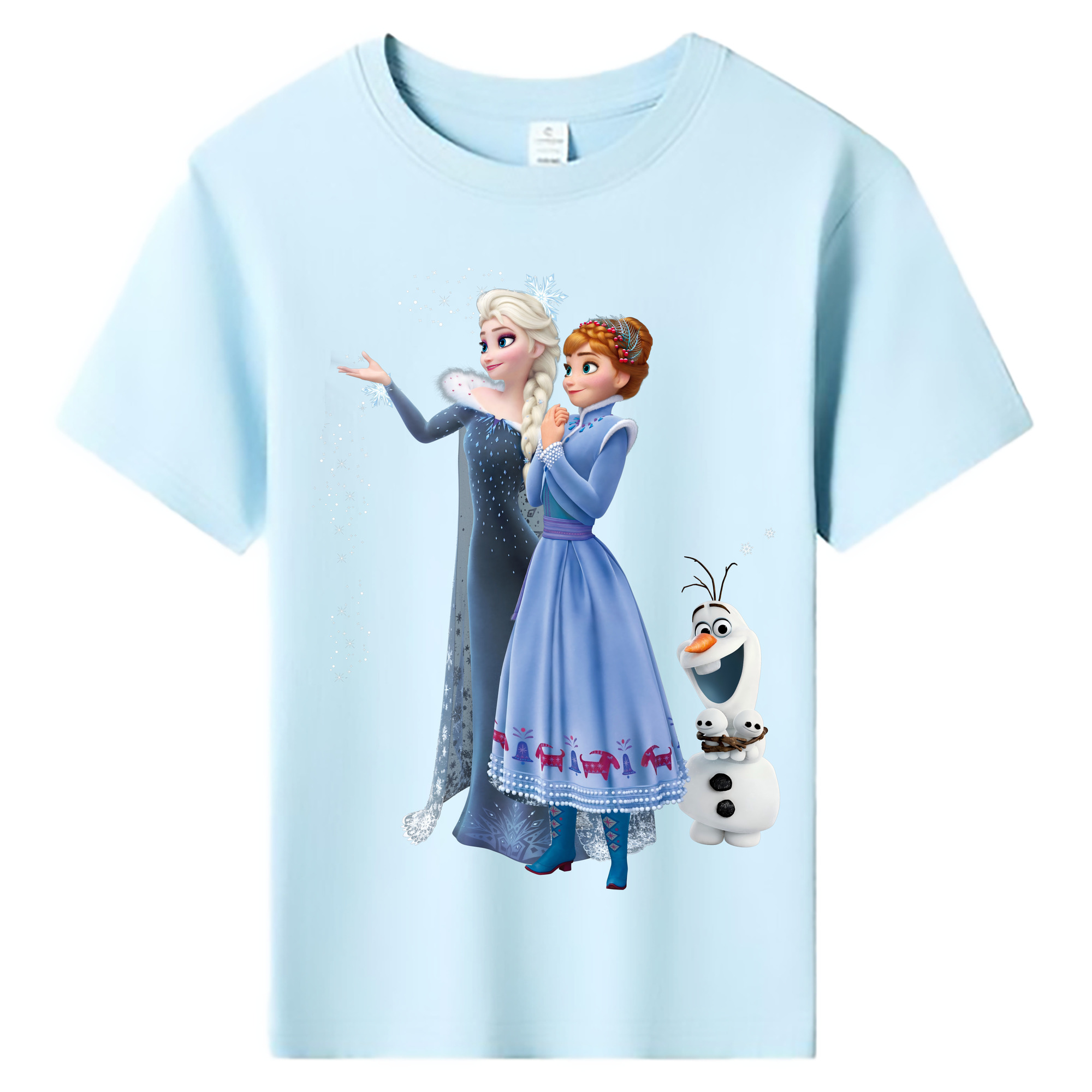 （画像用） アナと雪の女王 アンナ エルサ Frozen Anna Elsa 綿100％キッズTシャツ（フロントプリント）